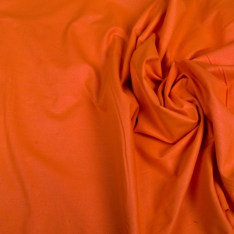 Ткань Поплин 115гр/м2, 100хб, 220см, однотонная, апельсиновый, Люкс TPG0382