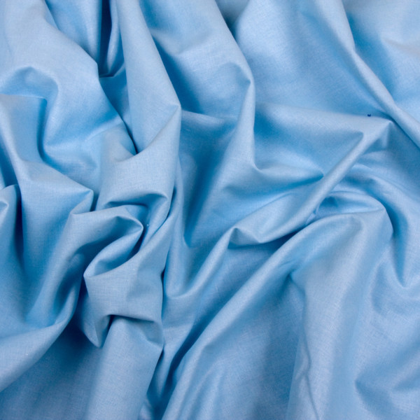 Ткань Поплин 115гр/м2, 100хб, 220см, однотонная, голубой, Люкс TPG0381