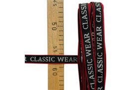 тесьма черная красный кант надпись classic wear серебро люрекс 2см 1 метр купить по 40 - в интернет - магазине Веллтекс | Махачкала 
.